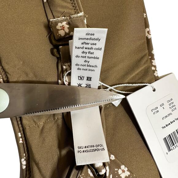 NWT Andie Swim The Bora Bora Convertible Bikini Top Ditsy Floral Olive S Beach - Picture 7 of 8